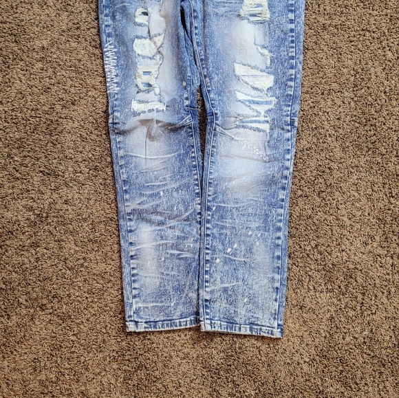 Smoke Rise Distressed Paint Flex Stiched Jeans Men's Size 38x32 - Picture 3 of 6